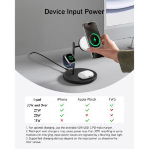 شارژر وایرلس 25 وات انکر مدل Anker MagGo Wireless Charging Station 3-in-1 Stand Qi2 B25M3 12 شارژر وایرلس 25 وات انکر مدل Anker MagGo Wireless Charging Station 3-in-1 Stand Qi2 B25M3