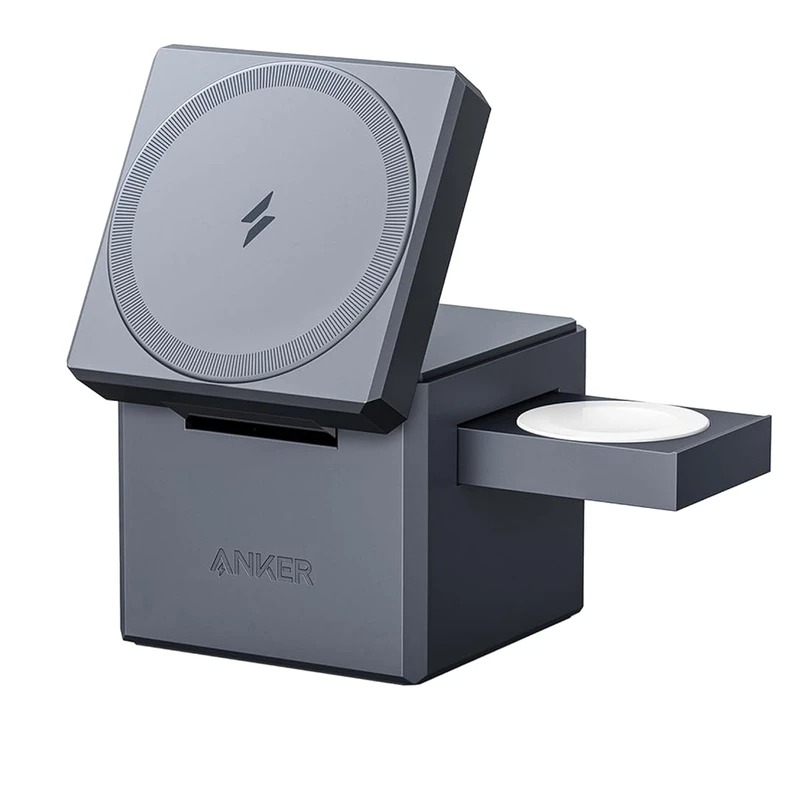 شارژر وایرلس مگ‌سیف 3 در 1 انکر مدل Anker 3-in-1 Cube with MagSafe Y1811