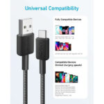 کابل تبدیل USB به USB-C انکر مدل Anker 322 PowerLine USB-A to USB-C A81H5