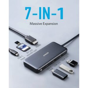 هاب 7 پورت USB-C انکر مدل Anker 341 USB-C Hub (7-in-1) A8346