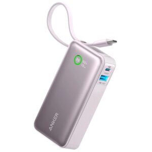 پاور بانک 10000 میلی آمپر 30W انکر مدل Anker Nano Power Bank (30W, Built-In USB-C Cable) A1259