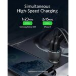 شارژر فندکی 36 وات انکر مدل Anker Powerdrive III 2 Port 36W Fast Car Charger A2729