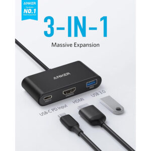 هاب 3 پورت USB-C انکر مدل PowerExpand 3-in-1 USB-C A8339