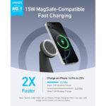 شارژر وایرلس 15 وات انکر مدل Anker MagGo 2-in-1 Wireless Charger A25M7