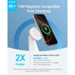 شارژر وایرلس 15 وات انکر مدل Anker MagGo 2-in-1 Wireless Charger A25M7